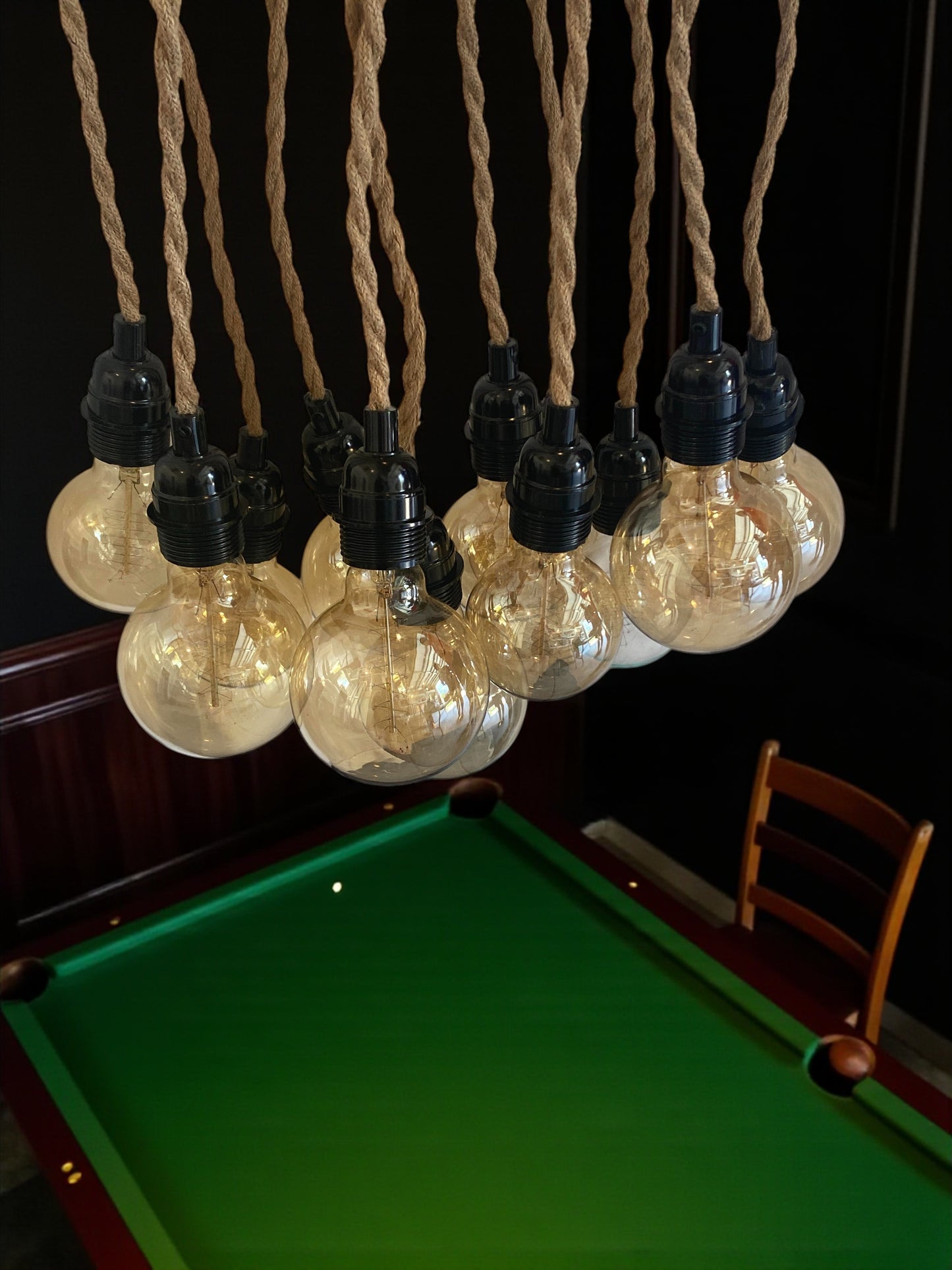 Vintage Chevy Hubcap, Edison Bulb Pendant Light