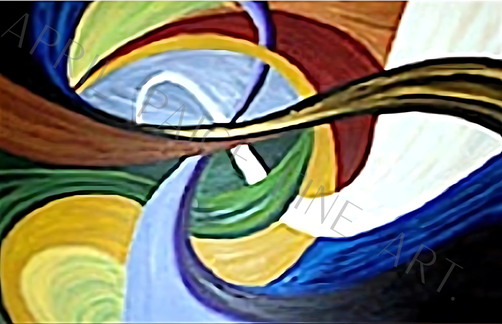 Abstract artwork with swirling colors and 'Art' text overlay
